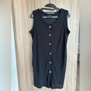 Jordan Taylor Beachwear Black Swimsuit Cover Up Button Front Semi Sheer Medium